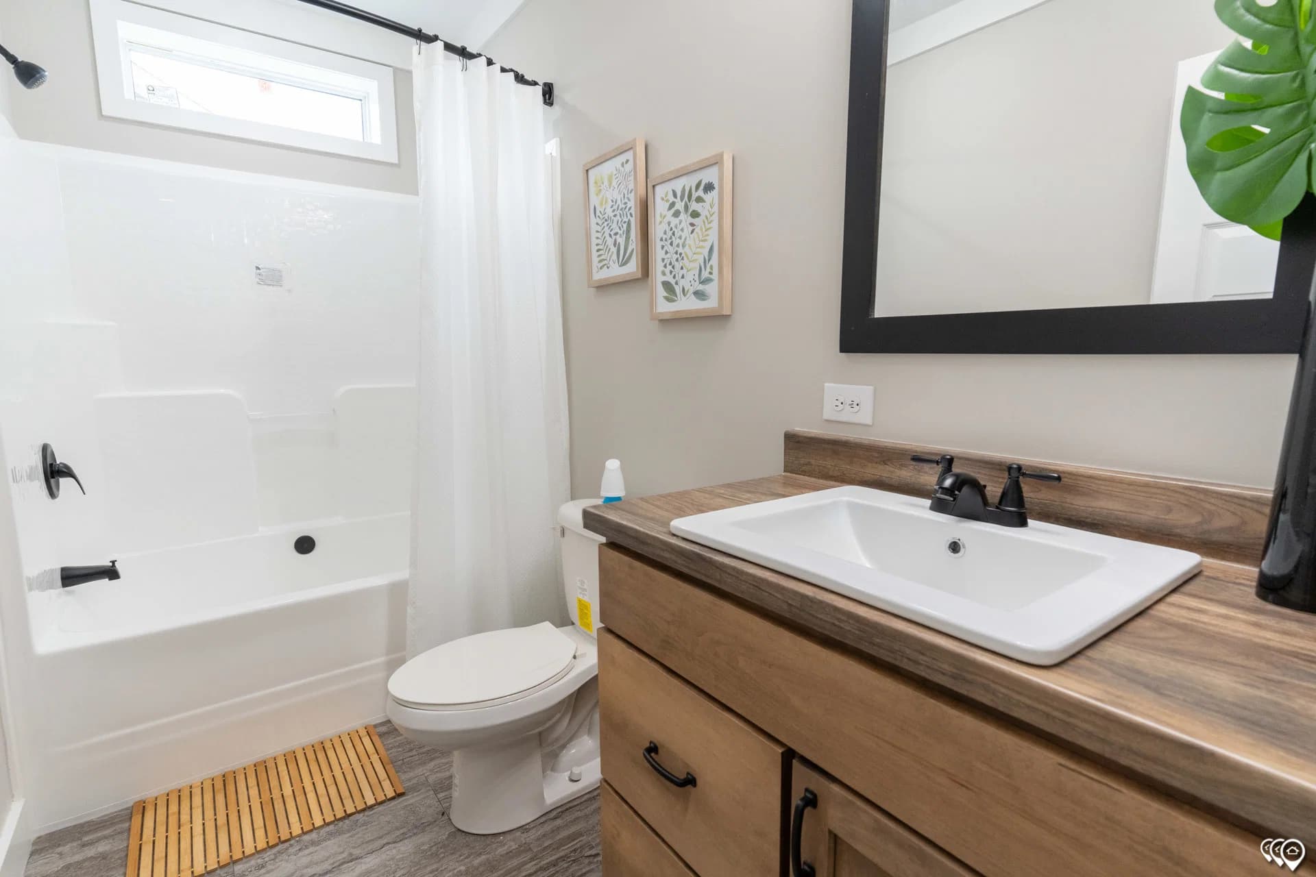 The barndominium 1 story bathroom home features