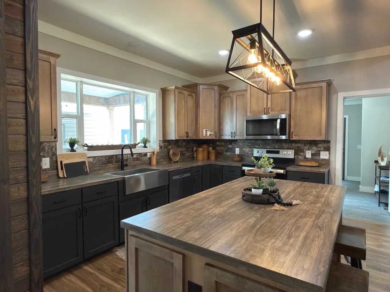 The barndominium 2 kitchen home features