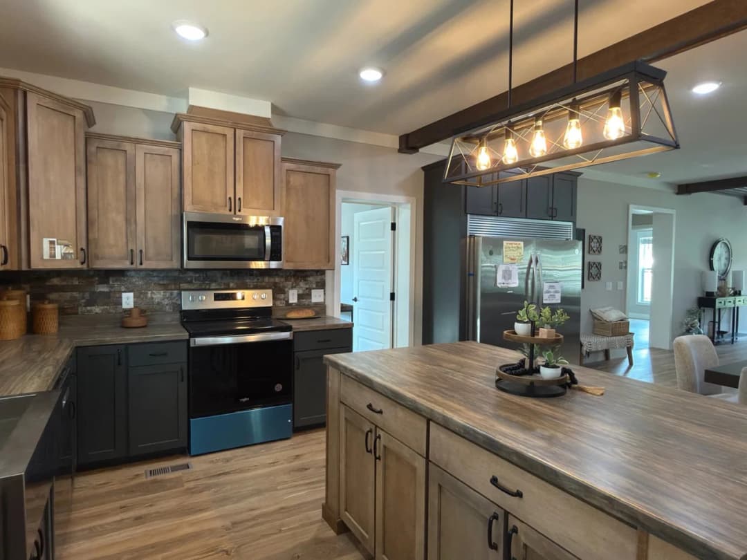 The barndominium kitchen home features