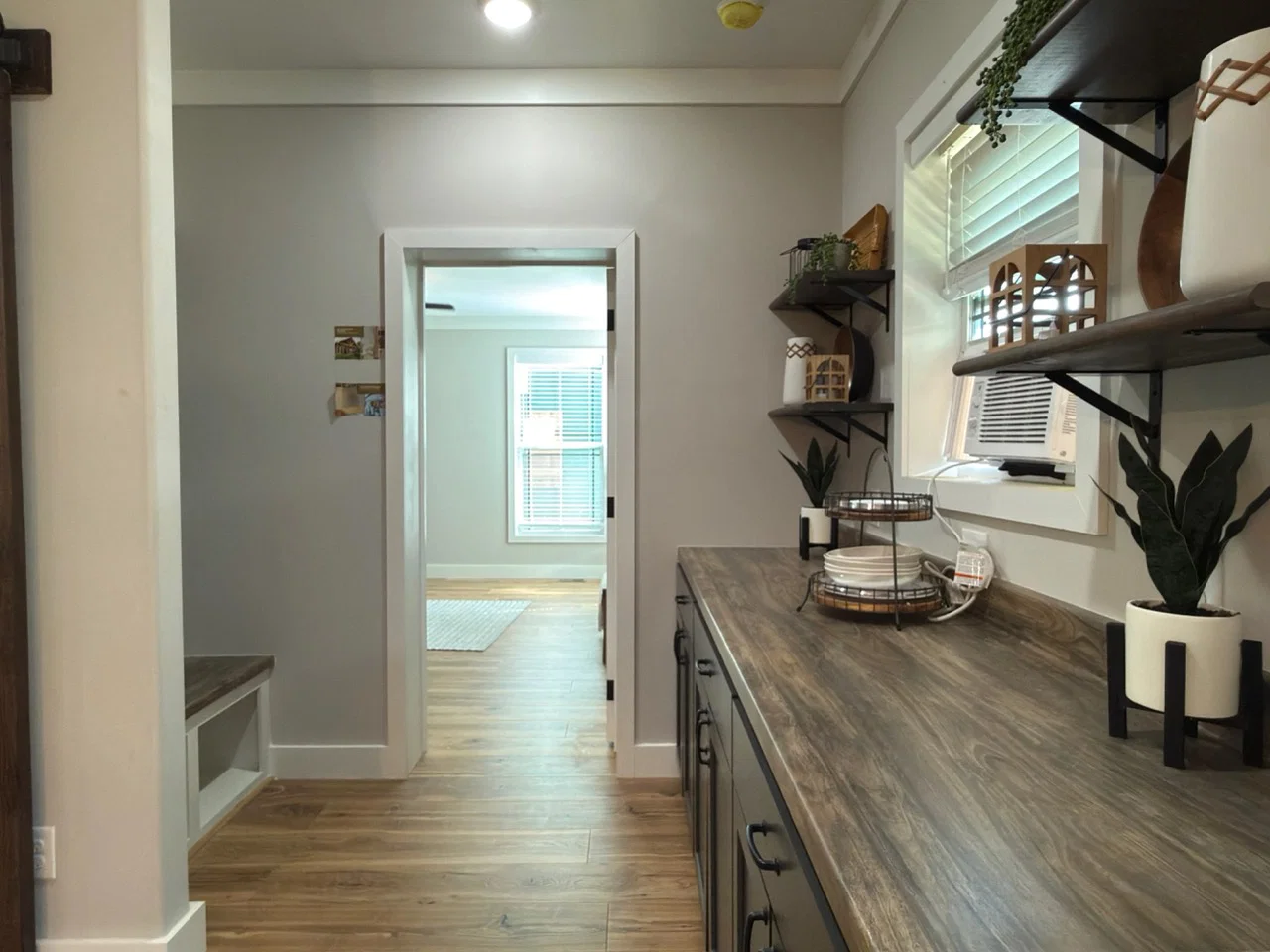 The barndominium interior home features