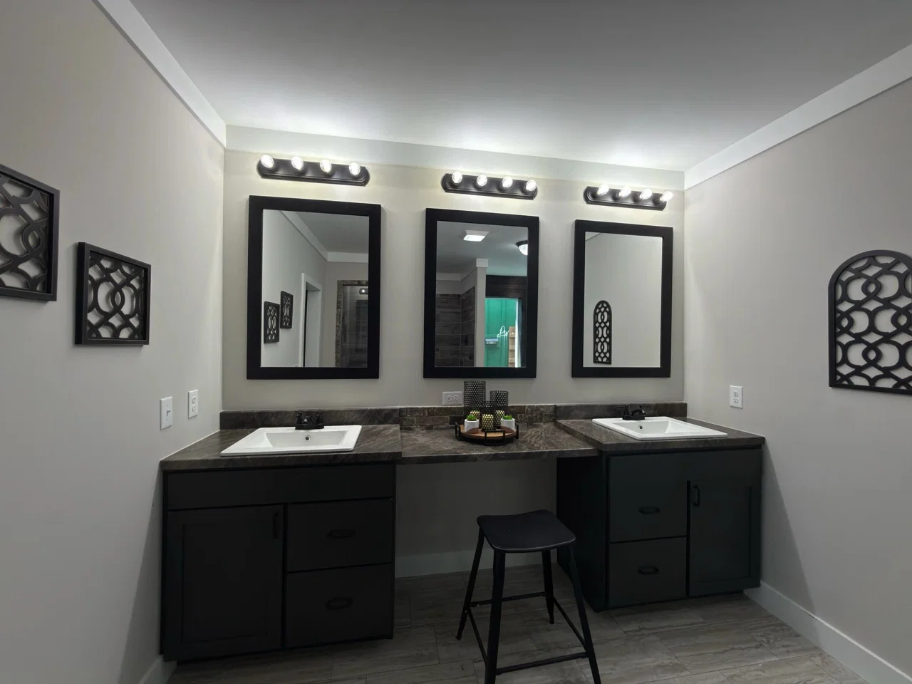 The barndominium 2 bathroom home features