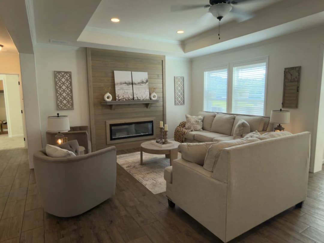 The woodside b interior home features