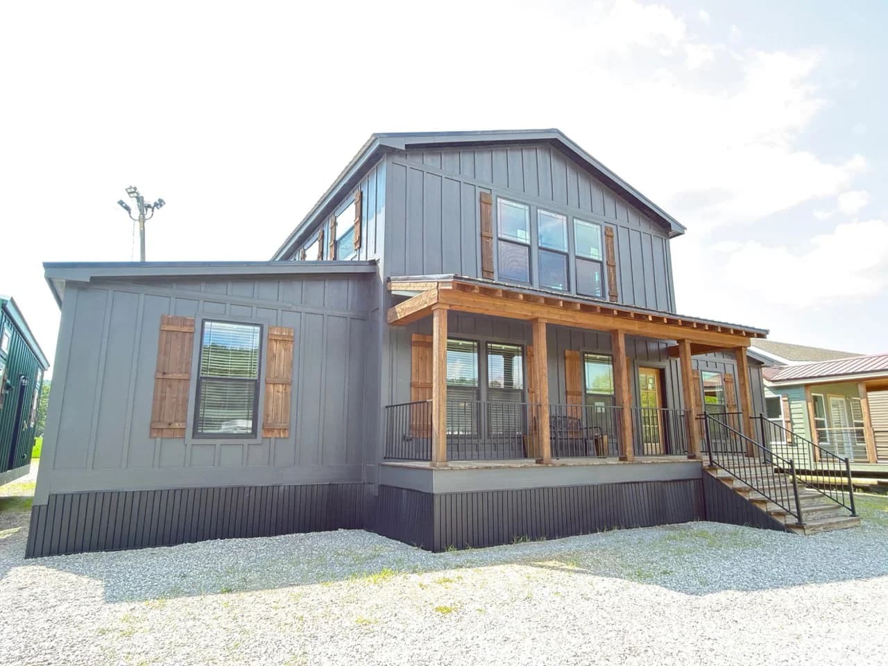 The barndominium hero, elevation, and exterior home features