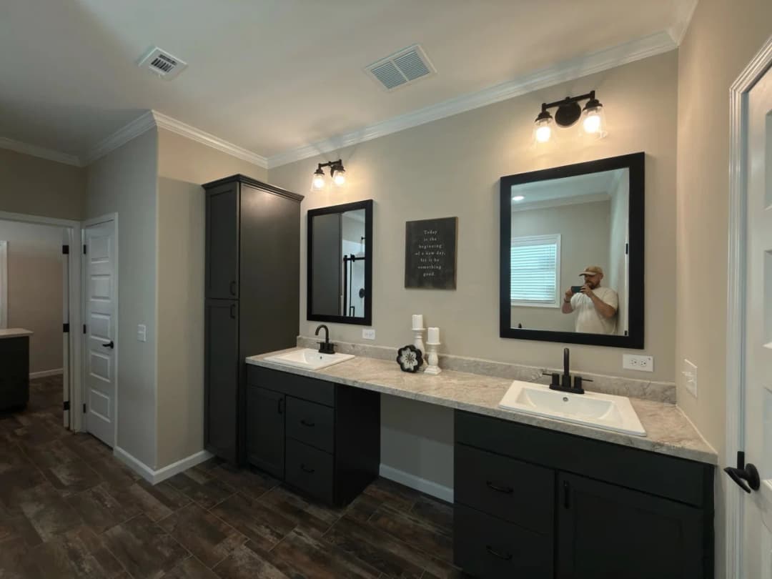 The taylor  bathroom home features