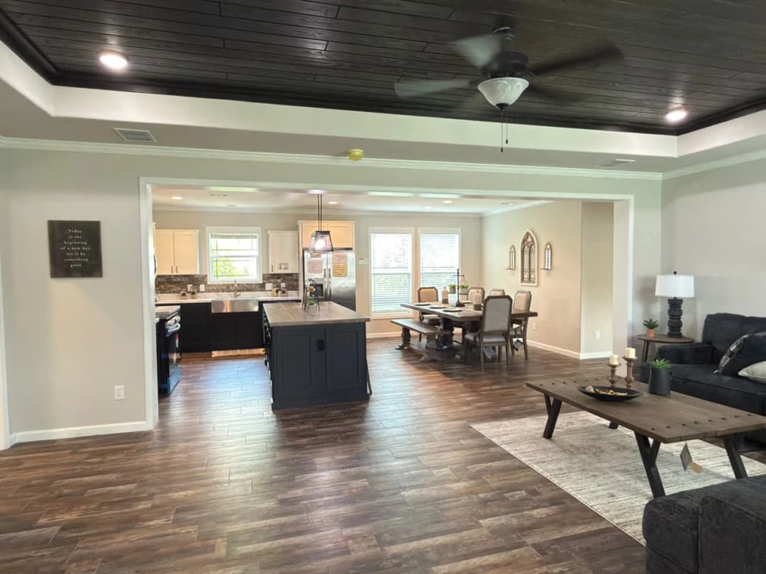 The woodside c interior home features