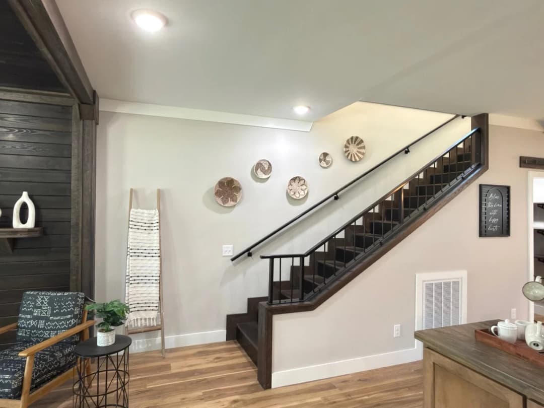 The barndominium interior home features