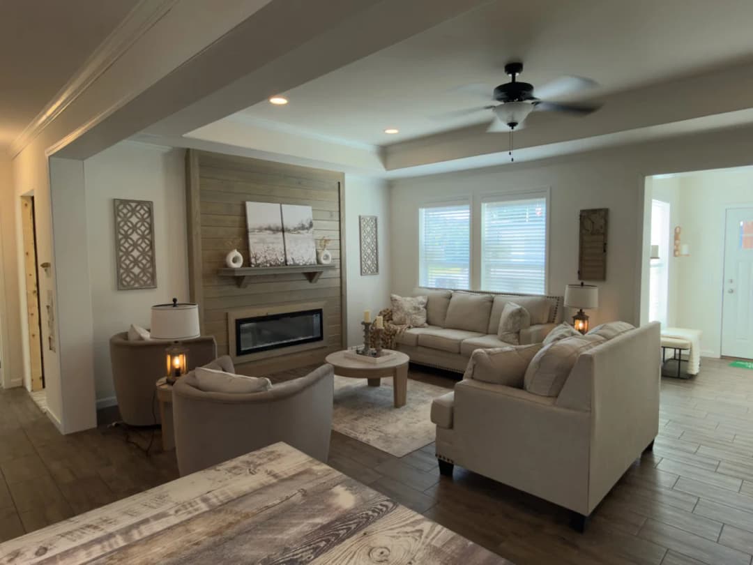The woodside b interior home features