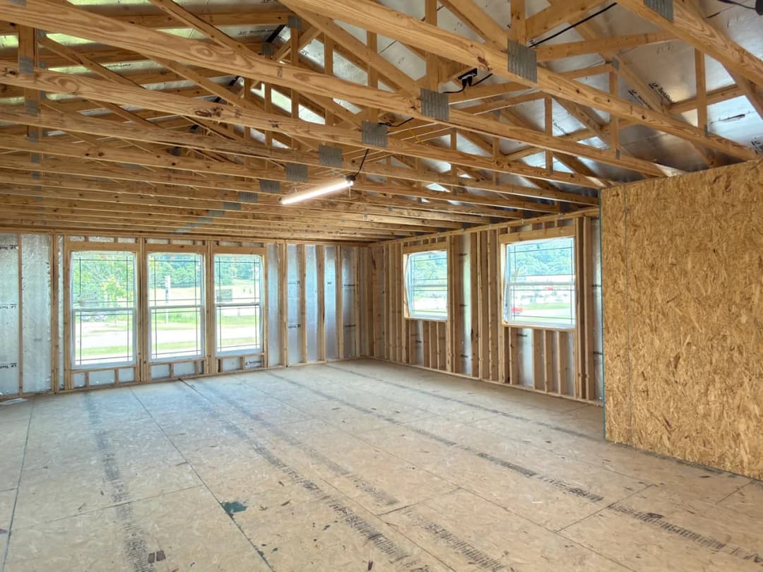 The barndominium interior home features