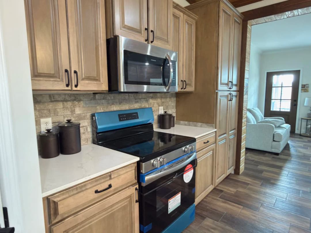 Orchard house (porch) kitchen home features