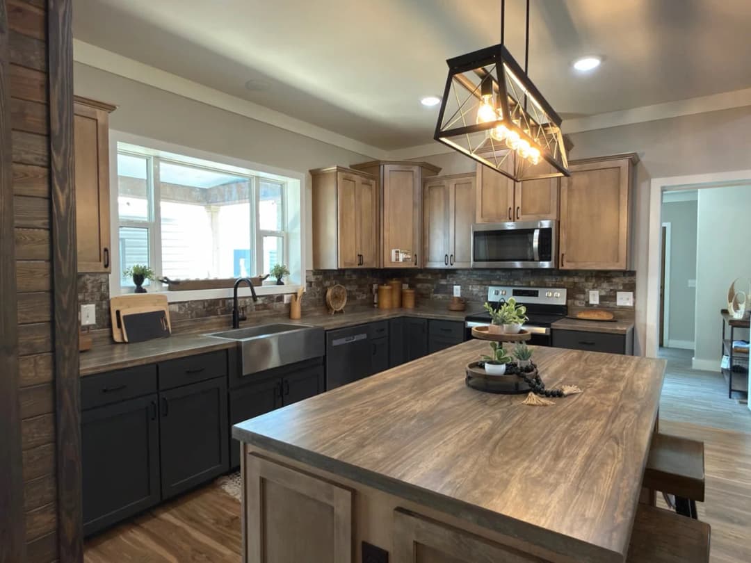 The barndominium kitchen home features